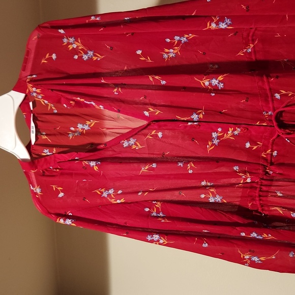 ❤️ UNIQLO SHEER FLOWY FLORAL MIDI DRESS, SMALL - Picture 4 of 9